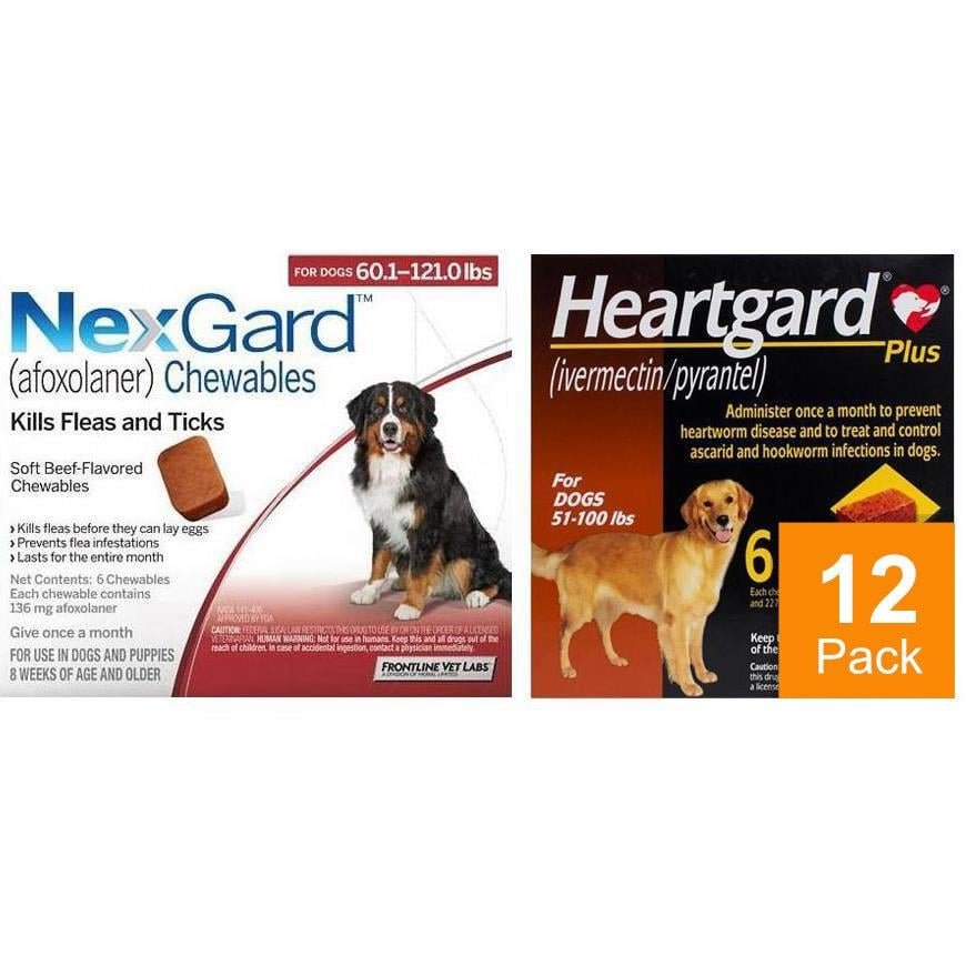 NexGard (Orange) & Heartgard (Blue) Combo Dogs 10-24 lbs (4-10 kg) - 6 pack