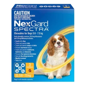 Nexgard Spectra for Small Dogs - Yellow Pack </br> <strong>8 - 16 lbs (3.5 - 7.5 kg) </strong>