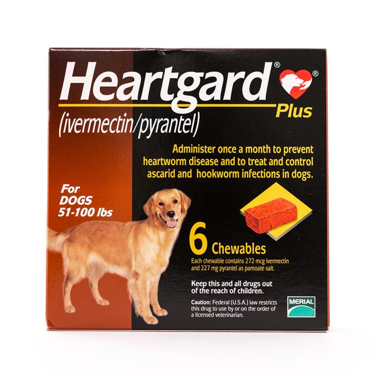 Heartgard Plus For Large Dogs - 51-100 lbs (23-45kg) Brown Box
