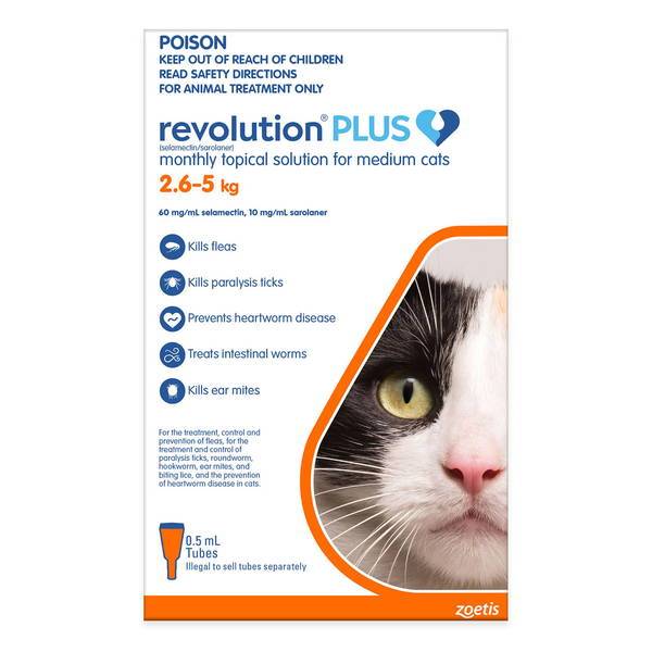 Revolution Plus for Medium Cats 5.6-11 lbs (2.6-5 kg) - Orange