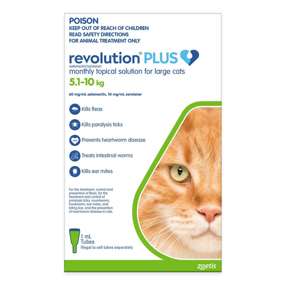 Revolution Plus for Large Cats 11.1-22 lbs (5.1-10 kg) - Green