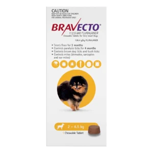 Bravecto Chew For Extra Small Dogs - Yellow (4.4-9.9 lbs) (2-4 kg)