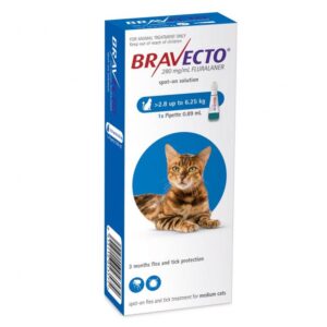 Bravecto Topical for Cats 6-14 lbs (2.8-6.25 kg) - 1/2 Pack, 12-Week Flea & Tick Prevention