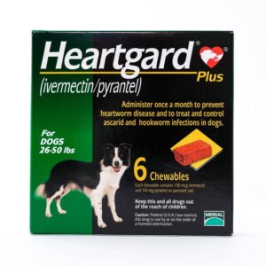 HeartGard Plus For Medium Dogs - 26-50lbs (12-22kg) Green Box