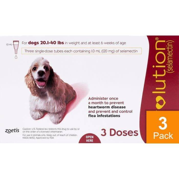 Revolution For Dogs 20-40lbs (10-20kg) (Red)