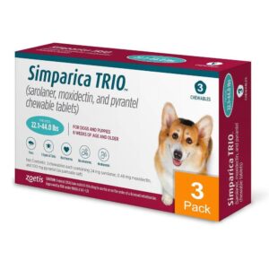 Simparica Trio for Dogs 22.1-44 lbs (10-20 kg) (Teal)