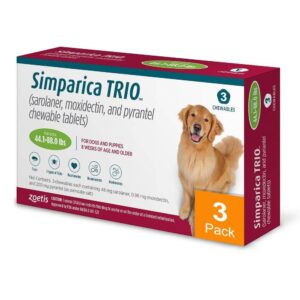 Simparica Trio for Dogs 44.1-88 lbs (20-40 kg) (Green)