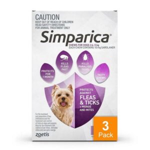 Simparica-for-Dogs-5.6-11-lbs-2.5-5-kg-3-Pack-Purple.jpg Simparica for Dogs - Purple 3 Pack (5.6-11 lbs) (2.5-5 kg)