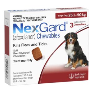 Nexgard Chews for Extra Large Dogs - Red Pack 60-121 lbs (25-50 kg)